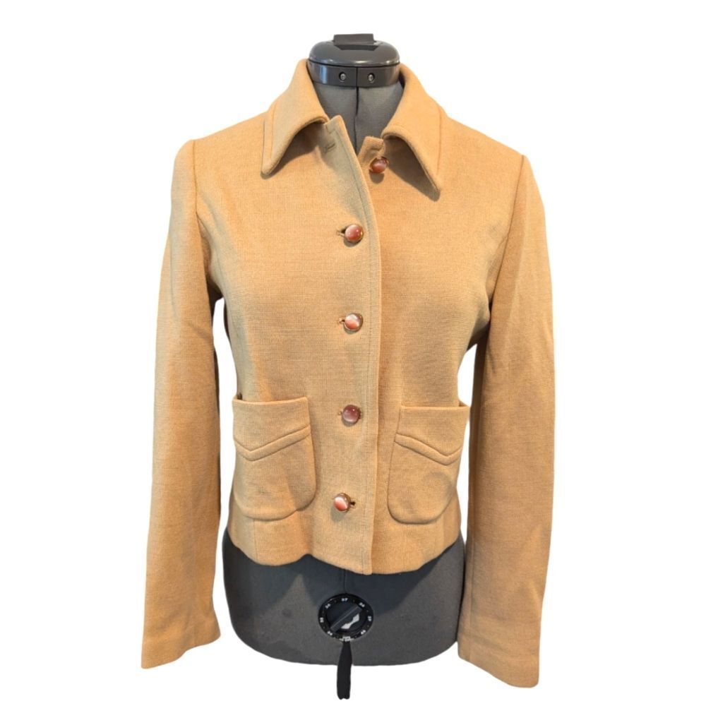 Vintage women's tan wool union‎ made blazer jacket